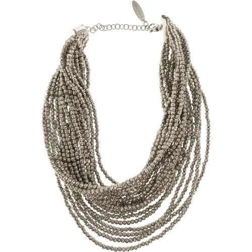 Moderne Sterling Silber Choker Halskette - BRUNELLO CUCINELLI - Modalova