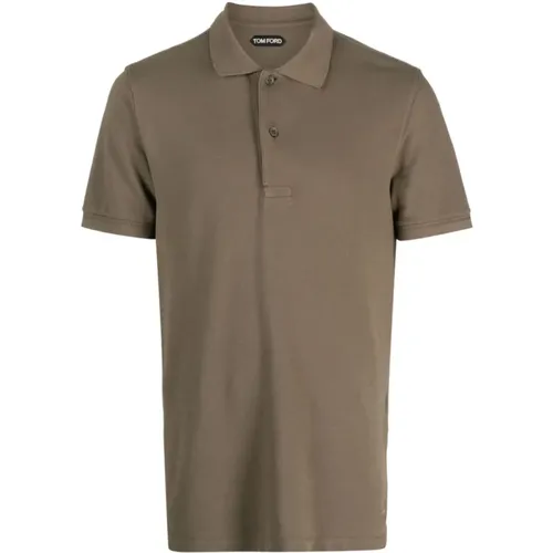 Polo Shirt with Short Sleeves , male, Sizes: L - Tom Ford - Modalova