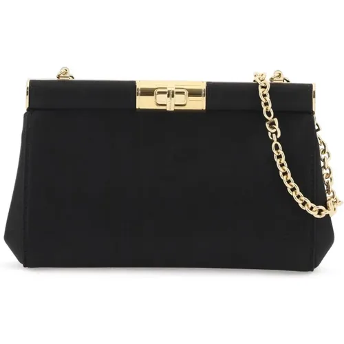 Silk Satin Twist Lock Clutch , female, Sizes: ONE SIZE - Dolce & Gabbana - Modalova