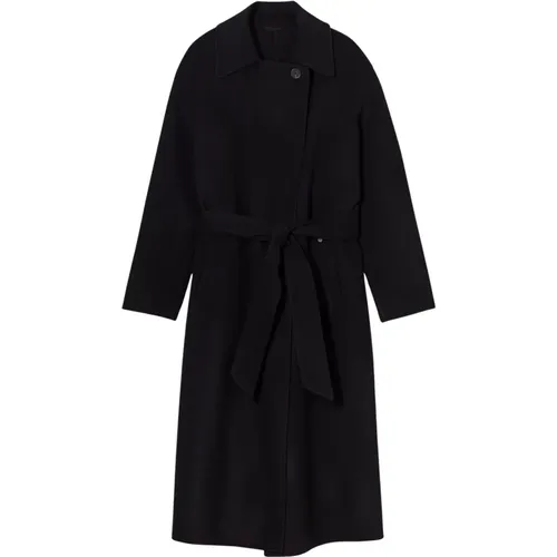 Double fabric coat with belt and side pockets , female, Sizes: XS - closed - Modalova