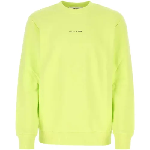 Fluo gelbe Baumwolle übergroßes Sweatshirt , Herren, Größe: L - 1017 Alyx 9SM - Modalova