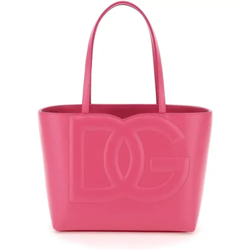 Maxi DG Logo Leather Tote Bag , female, Sizes: ONE SIZE - Dolce & Gabbana - Modalova