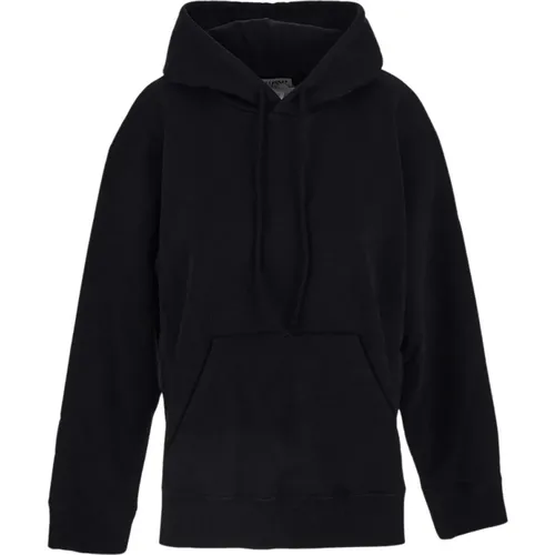 Schwarzer Baumwoll-Sweatshirt mit langen Ärmeln , Damen, Größe: S - MM6 Maison Margiela - Modalova