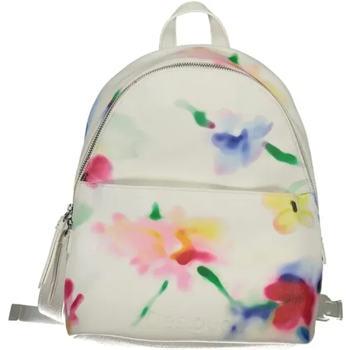 Weißer Polyester-Rucksack mit Mehreren Taschen - Desigual - Modalova