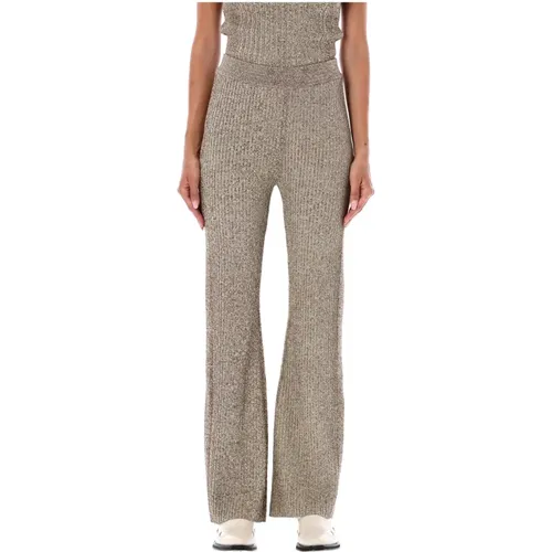 Lurex Knit Pants , female, Sizes: M - Ganni - Modalova