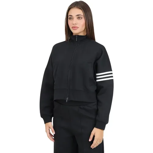 Schwarzer Reißverschluss Pullover Neuclassics Stil , Damen, Größe: L - adidas Originals - Modalova