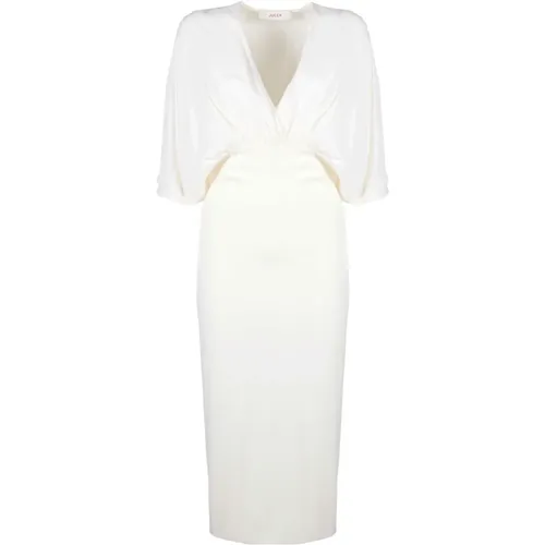 Elegant Midi Dress in Cream Viscose , female, Sizes: XS - Jucca - Modalova