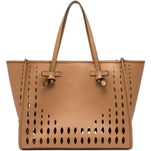 Resinated Tekla Shopping Bag with Leather Trim , female, Sizes: ONE SIZE - Gianni Chiarini - Modalova