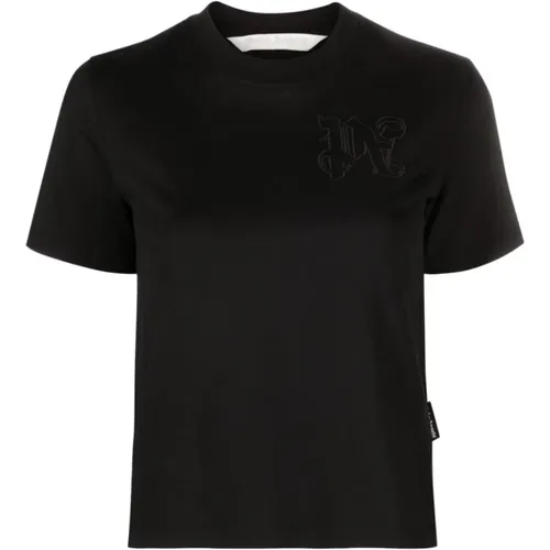 Embroidered Logo T-shirts and Polos , female, Sizes: XS, L, S, M - Palm Angels - Modalova