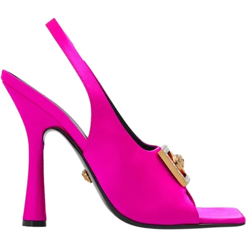 Sandalen mit hohen Absätzen , Damen, Größe: 38 1/2 EU - Versace - Modalova