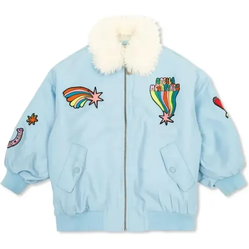 Blaue Bomberjacke mit Patches - Stella Mccartney - Modalova