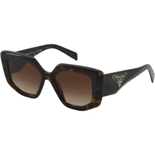 Stylish Rectangle Sunglasses in Tortoise , unisex, Sizes: L - Prada - Modalova