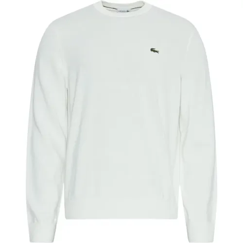 Weißer Pullover mit gesticktem Krokodil , Herren, Größe: 2XL - Lacoste - Modalova