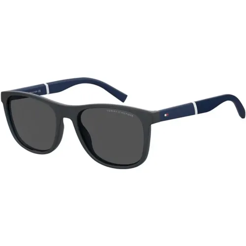 Matte Sonnenbrille mit Grauen Gläsern,Matte Blaue Sonnenbrille mit Grauen Gläsern - Tommy Hilfiger - Modalova