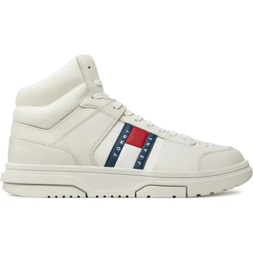 Leder High Top Sneakers , Herren, Größe: 42 EU - Tommy Jeans - Modalova