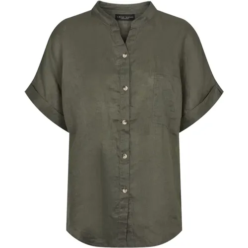 Kurzarm V-Ausschnitt Shirt Adria 470 , Damen, Größe: XL - Sand - Modalova