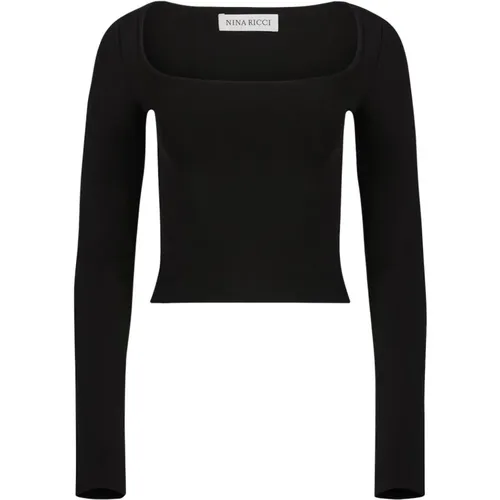 Schwarzes Square Neckline Top - Nina Ricci - Modalova