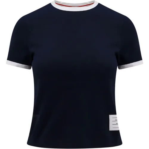 Crew-neck T-Shirt with Buttons , female, Sizes: 2XS - Thom Browne - Modalova