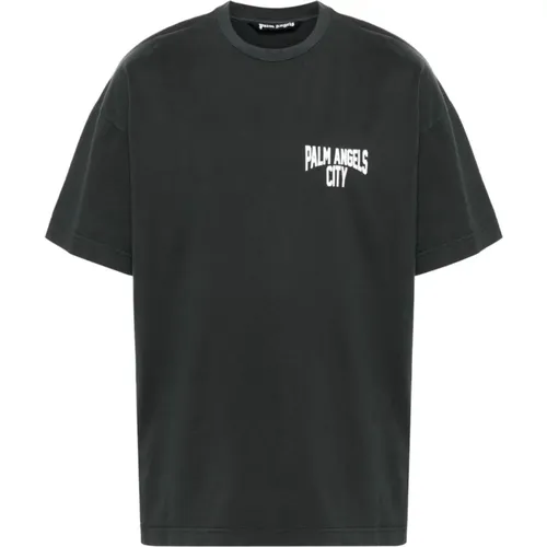 Grey T-Shirts Polos for Men , male, Sizes: S, L - Palm Angels - Modalova