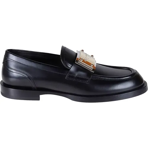 Leather Loafers for Men , female, Sizes: 6 1/2 UK, 7 1/2 UK, 7 UK - Dolce & Gabbana - Modalova