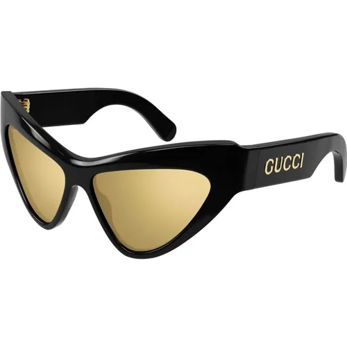 Gold Sunglasses,Ivory Havana Sunglasses - Gucci - Modalova