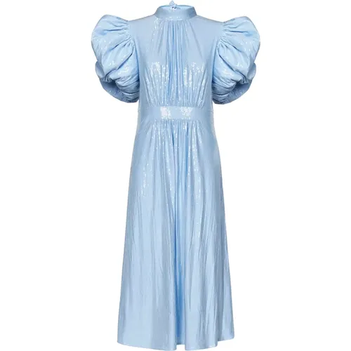 Sequin Midi Dress with Puff Sleeves , female, Sizes: M, L, S - Rotate Birger Christensen - Modalova