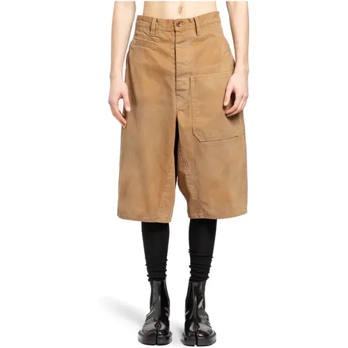 Verwaschene Canvas Weite Bein Shorts - Maison Margiela - Modalova