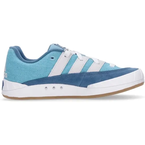 Blau/Weißer Niedriger Sneaker Kristall Stil , Herren, Größe: 45 1/3 EU - Adidas - Modalova