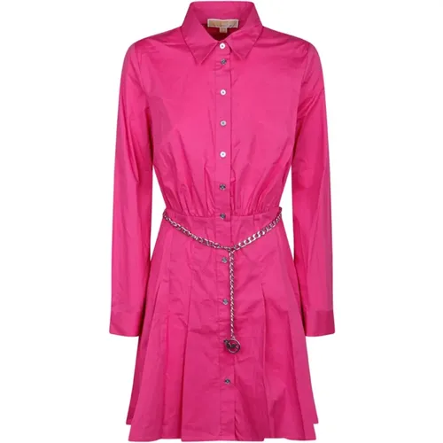 Shirt Dress with Metal Belt , female, Sizes: L - Michael Kors - Modalova