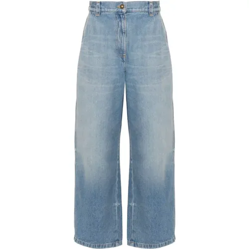 Hellblaue Distressed Denim Jeans , Damen, Größe: W27 - Palm Angels - Modalova