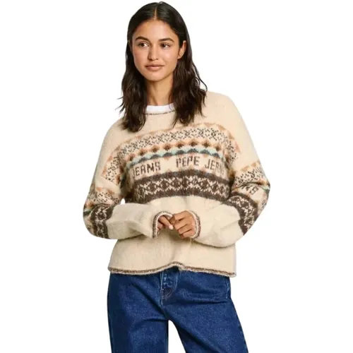 Fairisle Jacquard Strickpullover , Damen, Größe: L - Pepe Jeans - Modalova