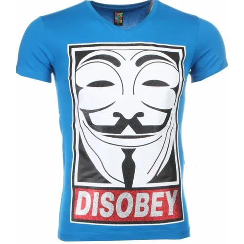 Anonymous Disobey Print - Herren T-Shirt - 2301B , Herren, Größe: XS - Local Fanatic - Modalova