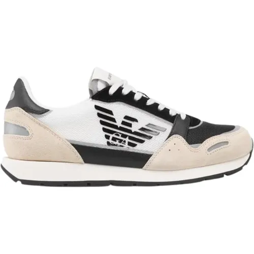 Herren-Sneaker aus Polyester - X4X537Xm678Beigenero - Emporio Armani - Modalova