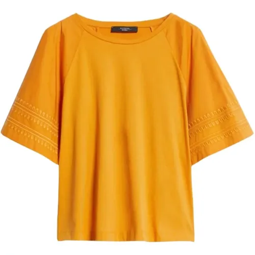 Baumwoll-Jersey T-Shirt , Damen, Größe: XL - Max Mara Weekend - Modalova