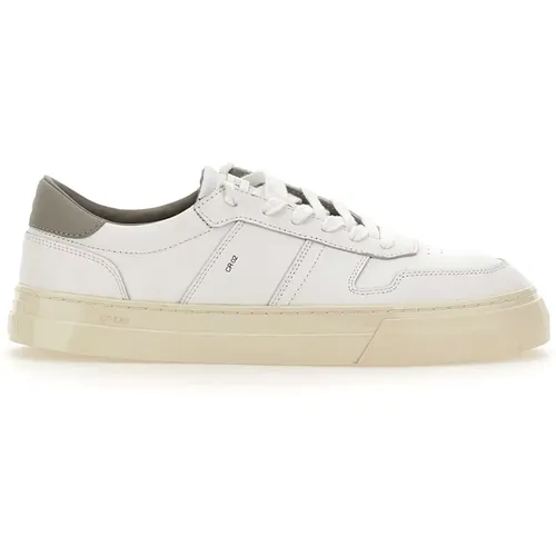 Leather Sneakers with Grey Heel , male, Sizes: 11 UK, 8 UK, 7 UK, 6 UK, 9 UK - D.a.t.e. - Modalova