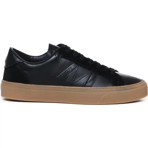 Leather Lace-Up Sneakers Biscuit , male, Sizes: 7 UK, 5 UK, 9 UK, 8 UK, 6 UK - Moncler - Modalova