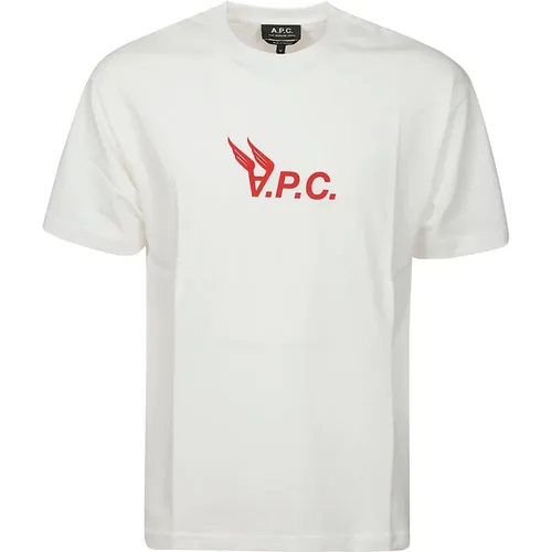 Hermance Cotton T-Shirt with Front Print , male, Sizes: S, XS, XL, M - A.p.c. - Modalova