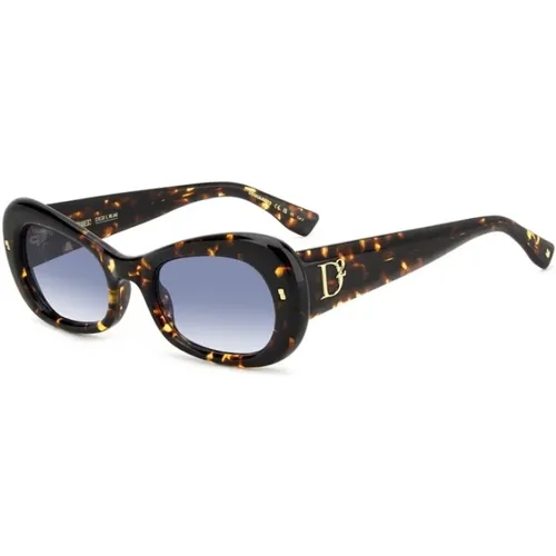 Havana Blue Shaded Sunglasses , female, Sizes: 52 MM - Dsquared2 - Modalova