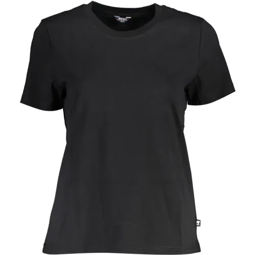 Schwarzes Baumwoll-Crew-Neck-T-Shirt , Damen, Größe: M - K-way - Modalova