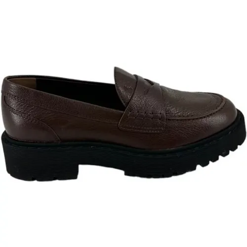 Dark Flat Shoes , female, Sizes: 3 1/2 UK - Hogan - Modalova