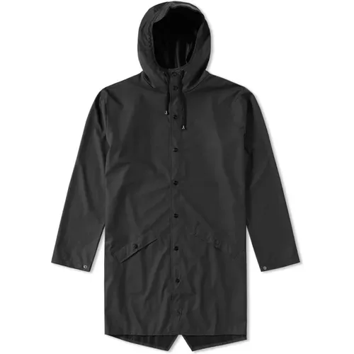 Urban Lange Jacke Schwarz , Herren, Größe: M - Rains - Modalova