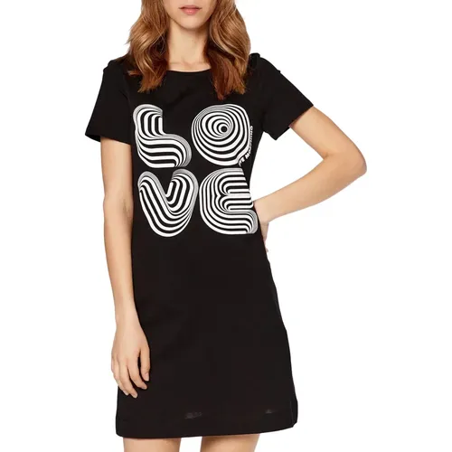 Schwarzes T-Shirt Kleid - Lässiges Style-Update - Love Moschino - Modalova