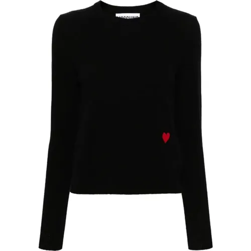 Herzmuster Strickpullover , Damen, Größe: XS - Moschino - Modalova