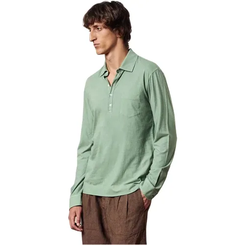 Leichtes Baumwoll-Poloshirt mit Brusttasche , Herren, Größe: M - Massimo Alba - Modalova