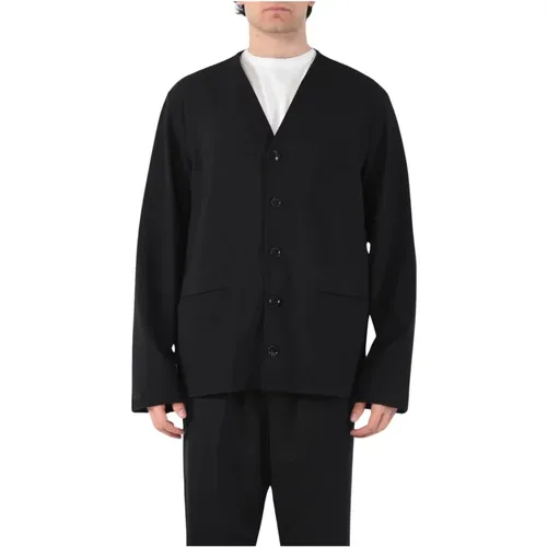 V-Ausschnitt Slim Fit Jacke mit Taschen , Herren, Größe: XL - Mauro Grifoni - Modalova