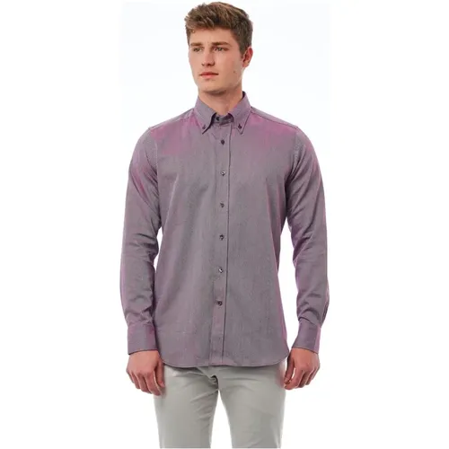 Klassisches Button-Down-Hemd , Herren, Größe: 3XL - Bagutta - Modalova