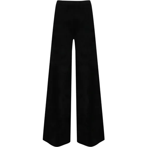 Samt Hohe Taille Schwarze Hose , Damen, Größe: L - D.Exterior - Modalova