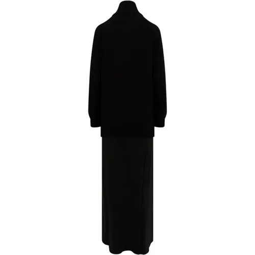 Schwarzes Rollkragenkleid , Damen, Größe: S - Semicouture - Modalova
