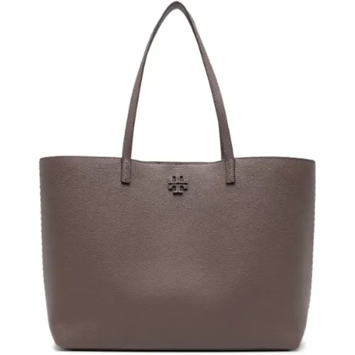 Silber Ahorn Leder Tote Tasche - TORY BURCH - Modalova