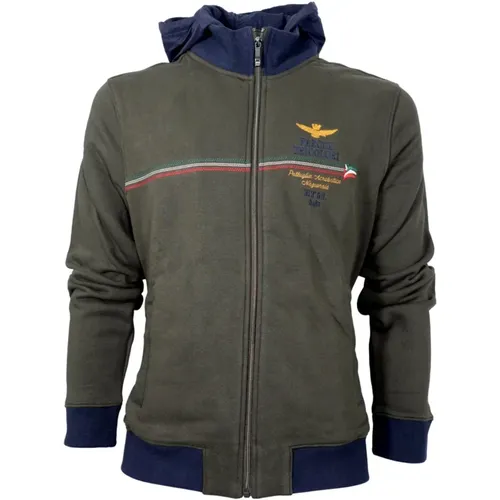 Men`s Hooded Sweatshirt with Tricolor Arrows , male, Sizes: 2XL, XL, 3XL, 4XL - aeronautica militare - Modalova